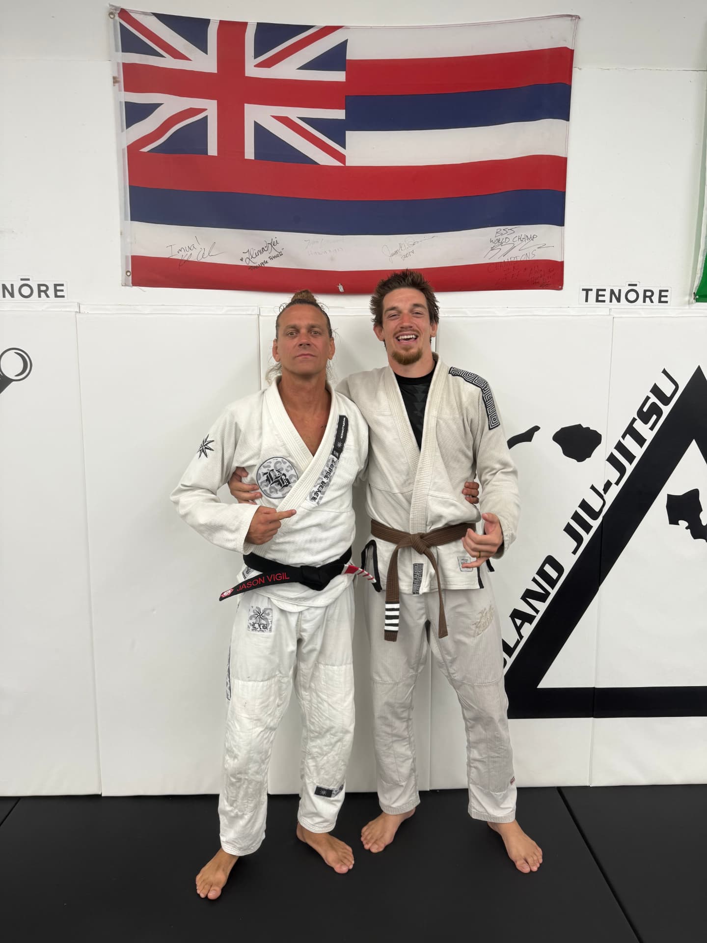 Professor Jason Vigil with Josh at Island Jiu-Jitsu Hawaii