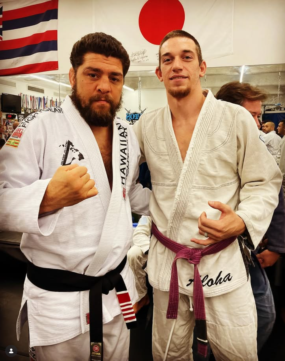 Josh with Nick Diaz after training