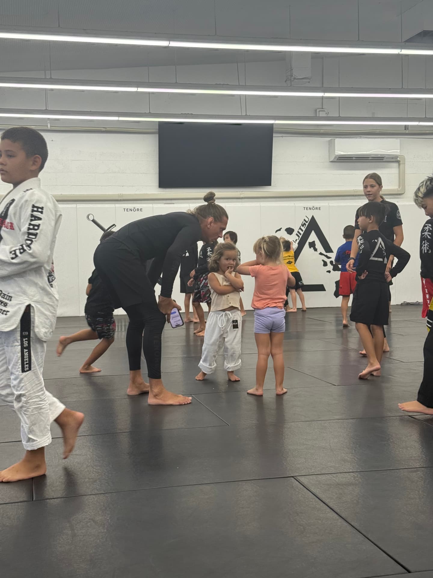 Kids class warmups at Island Jiu-Jitsu